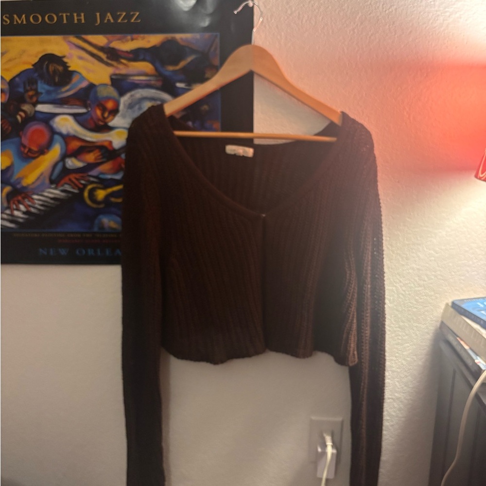 La Hearts Chocolate Knit cardigan